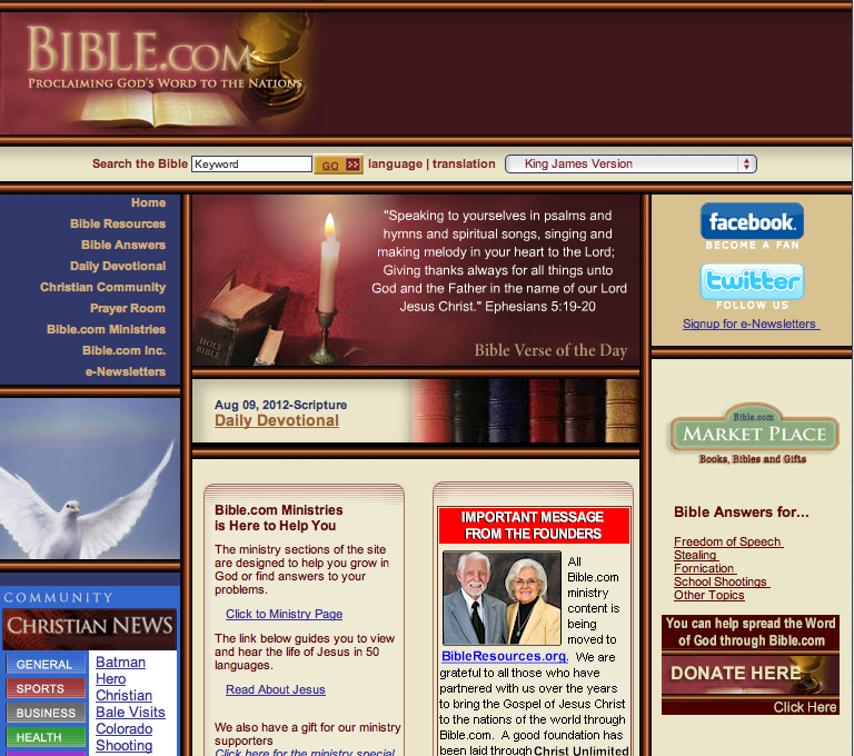 Old Bible.com Home Page